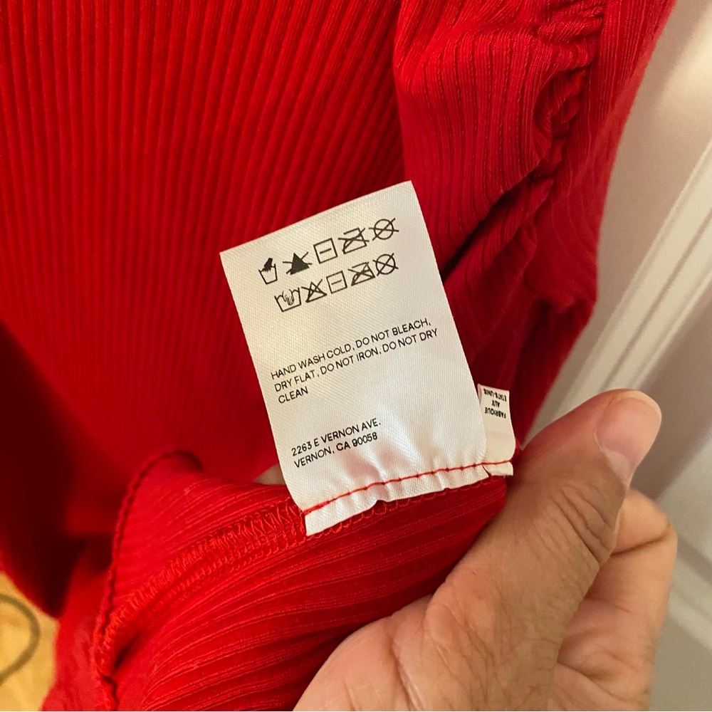 Reformation Formosa Red Knit Midi Dress XL - Picture 10 of 10